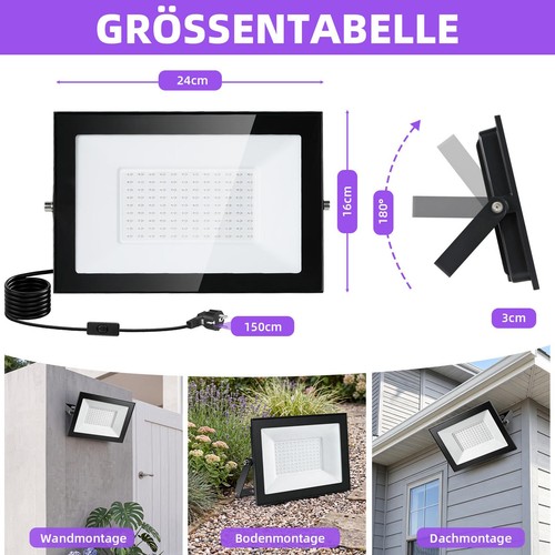 Led schwarzlicht strahler - led, uv