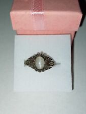 ❤️ Mondstein Ring ? Silber 925 punziert Vintage fein gearbeitet guter Zustand