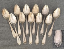 Altes Jugendstil Besteck August Wellner 136 Eva 90er Silberauflage 11 Menülöffel