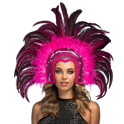 Rosa samba feder kopfschmuck - feder,