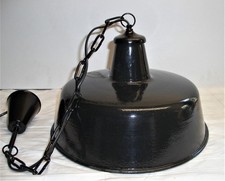alte Emaille Lampe  Industrielampe Leuchte Vintage Hängelampe Küche