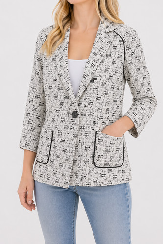 Jacke schwarz weiß see - jacke,