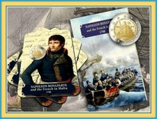 2 Euro Gedenkmünze Malta 2023 - Napoleon Bonaparte in Malta - Folder