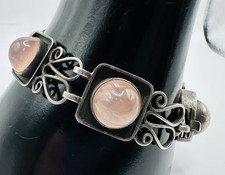 Rosenquarz Armkette Silber 835