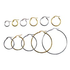 SALE: XXL Damen Riesen Creolen Ohrringe aus Edelstahl - 40-100mm - silber / gold