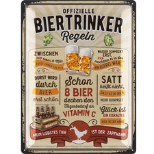 Retro Blechschild BIER lustige