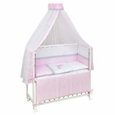 Beistellbett Babybett 90x40 weiß inkl. Matratze, Bettwäsche Set komplett