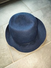 Hut dunkelblau Damen mit Schleife ungetragen Schnäppchen Hut Emo Gothic Vintage