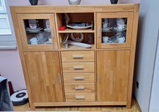 1 Highboard und 1 Sideboard gebraucht Fronten Buche massiv