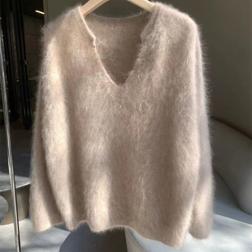 Damen faux mohair - damen, pullover