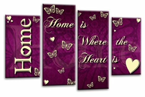 Home love wandbild lila creme - home,