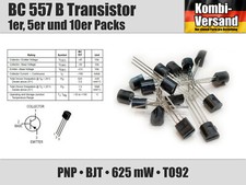 BC 557 B Bipolar Transistor PNP TO-92 BJT BC557 Verstärker Schalten Signal
