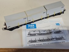 Piko DDR HO 4 achs Flachwagen SSalms mit Container DR Nr. 6419  /2