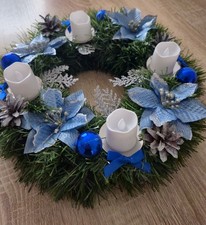 Adventskranz rund, Weihnachtsdeko Tischkranz,  Ø 34 cm.HANDARBEIT LED