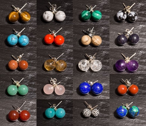 Edelstein ohrschmuck kugel - edelstein,