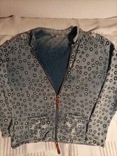 PIECE OF BLUE Damen Strickjacke indigo Muster - Nachfolger von Blue Willis Gr.M,