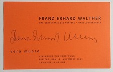Franz Erhard Walther signiert Kunst Karte Orig. Unterschrift Signatur Autogramm