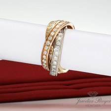 Cartier Ring Trinity Gelbgold Weissgold Rosegold 750 Diamanten Gr 51 Gold