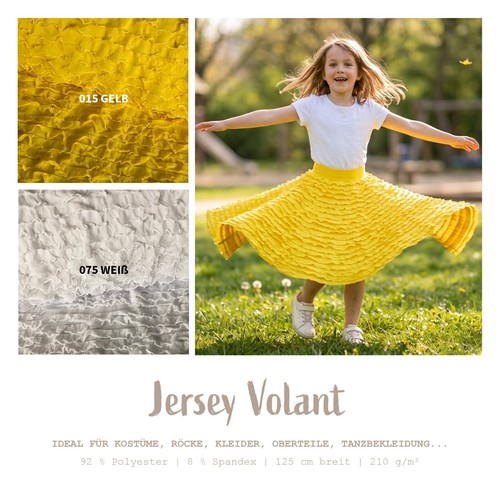 Volant jersey stoff - stoff, meterware