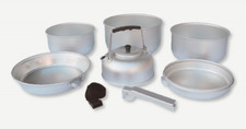 Aluminium Camping Kochset 7 teilig - Kochtopf Set Kochgeschirr Topfset 