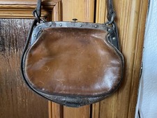 alte Leder Post/Umhängetasche Geldtasche braun