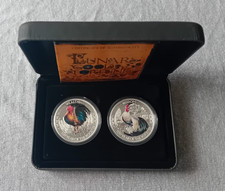 Lunar Good Fortune Two-Coin Set 2017 Year of the Rooster, Perth Mint Australia