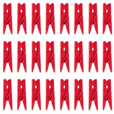 24 x Mini Klammern 2,5 cm Holz ROT Wäscheklammern Adventskalender Hochzeit