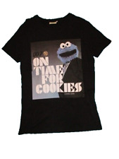 schwarzes Sesamstrasse T-Shirt Herren Krümelmonster - 007 Cookie Gr. S