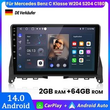 2+64GB Carplay Autoradio GPS NAVI DAB+ Für Mercedes Benz C Klasse W204 S204 C180