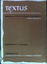 Textus: Annual of the Hebrew University Bible Project; Vol. VII. Talmon, S.: