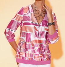 132763+ Creation L by heine Damen Bluse Satinbluse bunt pink NEU  Gr. 36 + 38