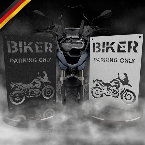 Blechschild biker parking - blechschild, only