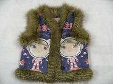 CUSTO GROWING stylische bunte Fake Fur Weste Lederoptik Gr. 12 J TOP ST121