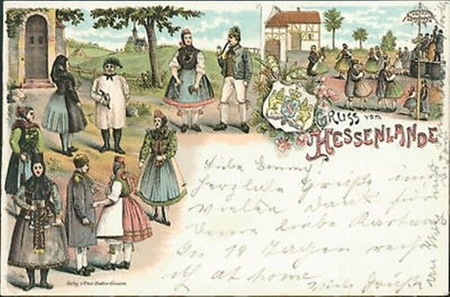 Ansichtskarte hessenlande 1897 - ansichtskarte,