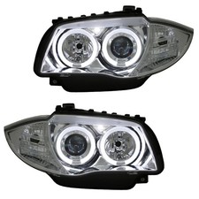 Scheinwerfer Angel Eyes für BMW 1er E81 E82 E87 E88 Bj. 04-11 Chrom B-Ware