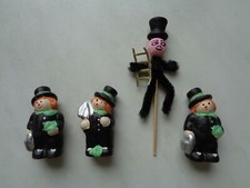 GLÜCKSBRINGER ° Schornsteinfeger ° 3 Figuren +1  Blumenstecker ° Silvester