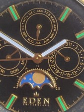 Eden Moonphase Switzerland Quartz Herrenuhr Herren Uhr Swiss Made - Batterie neu