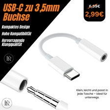 USB C auf zu Aux 3,5mm Klinke Buchse Kopfhörer Mikrofone Audio Adapter Kabel