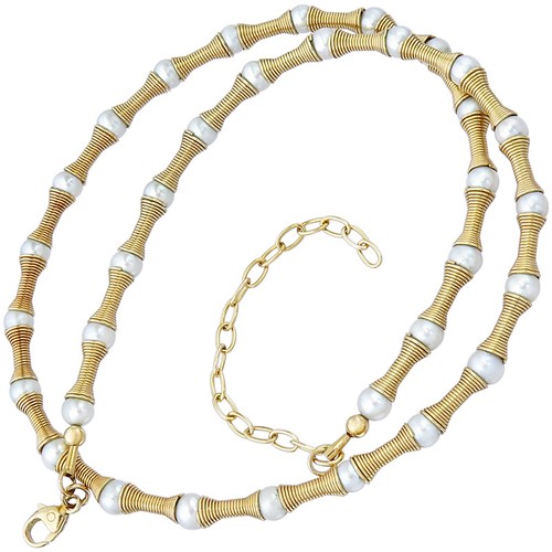 Spiral kette mit perlen - perlen, 585er