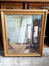 Wandbild Antik von Adolph Menzel Das Balkonzimmer mit Rahmen 