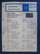 Telefunken  Partner  201 - 205  - Service-Information*
