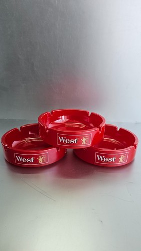 Glas aschenbecher rot mit west - glas,