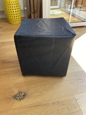 Ikea Hocker Kunstlederbezug Schwarz 39 x 39 x 39cm dickes Polster Pouf Holz TOP