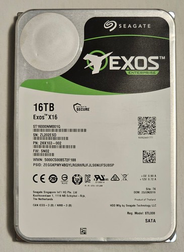 Seagate exos x16 - exos, st16000nm001g