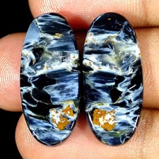 25.60Cts Natürlich Pietersite Oval Paar Cabochon Lose Edelstein 12x27x4mm