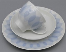 ROSENTHAL GERMANY LOTUS BLAU 3tlg. KAFFEEGEDECK TASSE UNTERTASSE KUCHENTELLER
