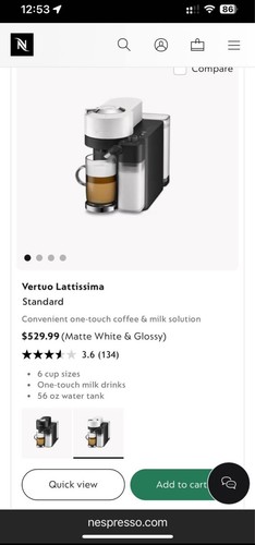 Nespresso vertuo lattissima - vertuo,