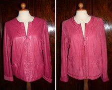 Coole Wende Jacke Lederjacke von MADELEINE Gr. 40 pink-rot Ziegenvelour TOP!!! 