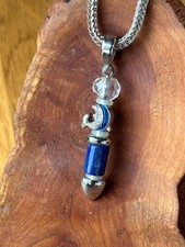 Magnet Halskette Edelstahl Anhänger Delphin Zirkonia blau maritim Magnetschmuck