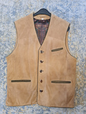 Tracht Lederweste Herren Gr. 50 Braun Trachten-Weste Wildleder